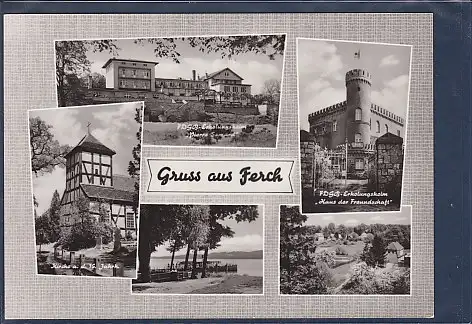 [Ansichtskarte] AK Gruss aus Ferch 5.Ansichten FDGB Erholungsheim Pierre Samard - FDGB Erholungsheim Haus der Freundschaft 1966. 