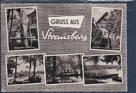 [Ansichtskarte] AK Gruss aus Strausberg 5.Ansichten Wesendahler Mühle - Jugendherberge Käthe Kollwitz - Fähre 1959. 