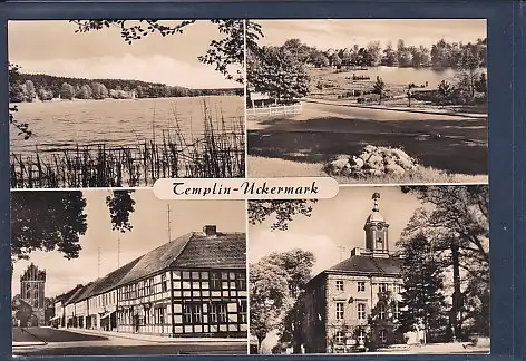 [Ansichtskarte] AK Templin Uckermark 4.Ansichten Templiner See - Ratssee - Berliner Straße - Rathaus 1967. 