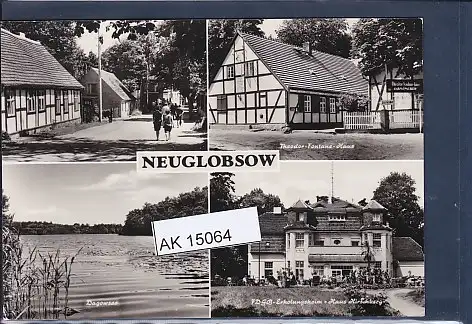 [Ansichtskarte] AK Neuglobsow 4.Ansichten Theodor Fontane Haus - FDGB Erholungsheim Haus Hirschberg 1974. 