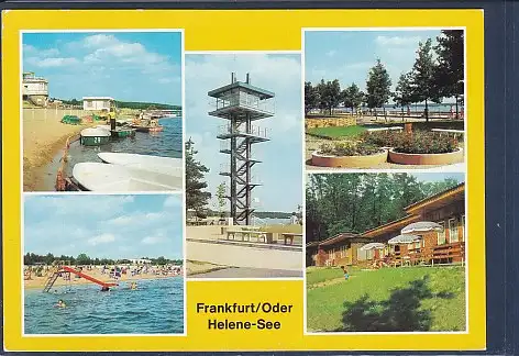 [Ansichtskarte] AK Frankfurt / Oder Helene See 5.Ansichten Bootsverleih - Turm am Oststrand - Bungalow Siedlung 2003. 