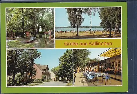 [Ansichtskarte] AK Grüße aus Kallinchen 4.Ansichten Minigolfanlage - Eisdiele Olivia am Motzener See 1986. 