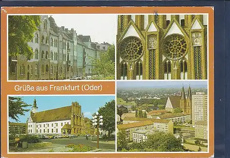 [Ansichtskarte] AK Grüße aus Frankfurt ( Oder) 4.Ansichten Am Kleistpark - Rathaus 1989. 