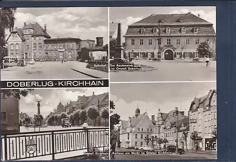 [Ansichtskarte] AK Doberlug Kirchhain 4.Ansichten Bahnhof - Der Rautenstock - Ortsteil Kirchhain 1969. 