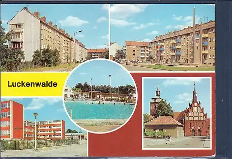 [Ansichtskarte] AK Luckenwalde 5.Ansichten Straße der Deutsch Sowjetischen Freundschaft - Leninplatz - Platz der Jugend 1983. 