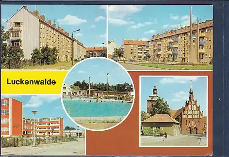 [Ansichtskarte] AK Luckenwalde 5.Ansichten Straße der Deutsch Sowjetischen Freundschaft - Leninplatz - Platz der Jugend 1986. 