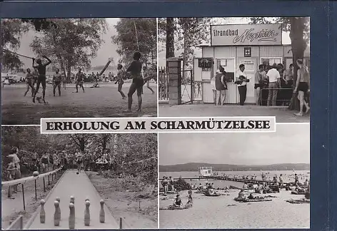 [Ansichtskarte] AK Erholung am Scharmützelsee 4.Ansichten Bad Saarow Pieskow Strandbad Neptun 1983. 