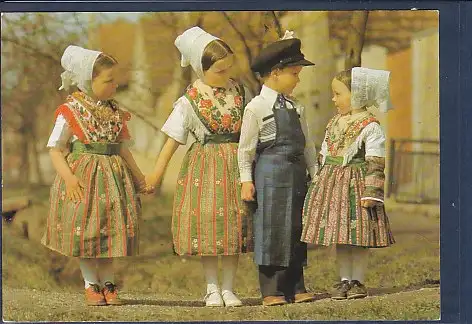 [Ansichtskarte] AK Sorbische Kinder in Hoyerswerdaer Tracht 1990. 