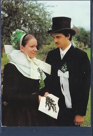 [Ansichtskarte] AK Sorbisches Brautpaar aus Wolkenberg bei Spremberg 1984. 
