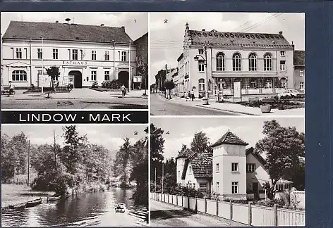 [Ansichtskarte] AK Lindow - Mark 4.Ansichten Kulturhaus MTS Lindow - Kinderkurheim Heinz Kapelle 1977. 