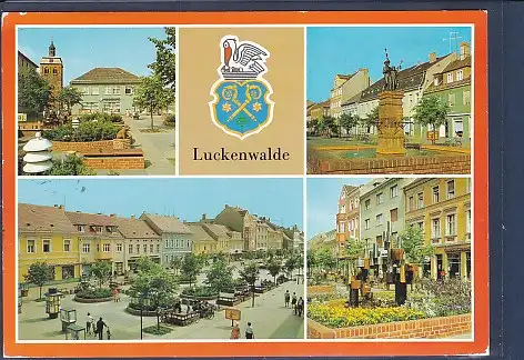 [Ansichtskarte] AK Luckenwalde 4.Ansichten Boulevard Ernst Thälmann Straße 1989. 