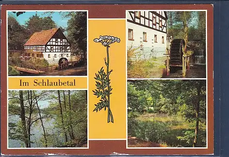 [Ansichtskarte] AK Im Schlaubetal 4.Ansichten HO Gaststätte Bremsdorfer Mühle - Mühlenrad an der HO Gaststätte Bremsdorfer Mühle 1985. 