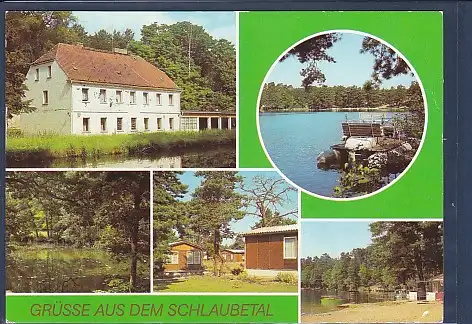[Ansichtskarte] AK Grüsse aus dem Schlaubetal 5.Ansichten Am Schervenzsee - Bungalow Siedlung - HO Gaststätte Kupferhammer 1985. 