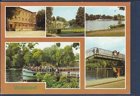 [Ansichtskarte] AK Woltersdorf 5.Ansichten Schulungsheim - Schiffsanlegestelle - Schleusenbrücke 1990. 
