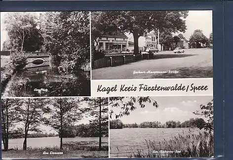 [Ansichtskarte] AK Kagel Kreis Fürstenwalde / Spree 4.Ansichten Gerhart Hauptmann Straße - Am Fließ - Am Eisensee 1977. 