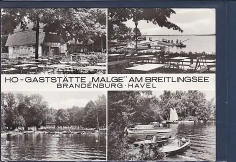 [Ansichtskarte] AK HO Gaststätte Malge am Breitlingsee Brandenburg / Havel 4.Ansichten 1980. 