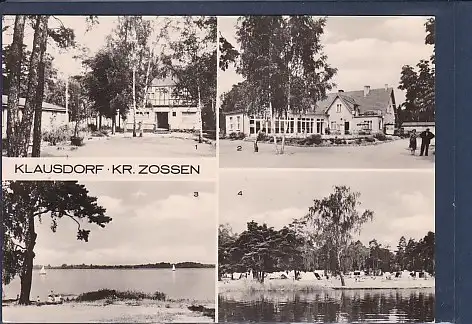 [Ansichtskarte] AK Klausdorf Kr. Zossen 4.Ansichten Jugendherberge - HO Strandgaststätte - Zeltplatz 1973. 