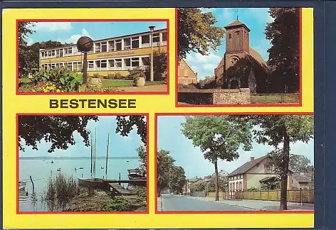 [Ansichtskarte] AK Bestensee 4.Ansichten Polytechnische Oberschule - Hauptstraße 1981. 