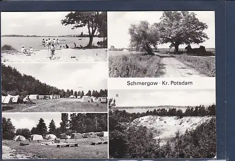 [Ansichtskarte] AK Schmergow Kr. Potsdam5.Ansichten Badestrand - Campingplatz - Landschaft bei Schmergow 1989. 