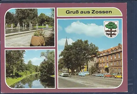[Ansichtskarte] AK Gruß aus Zossen 3.Ansichten Im Stadtpark - Nottekanal - Am Markt 1990. 