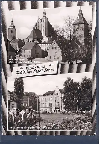 [Ansichtskarte] AK 700 Jahre Stadt Sorau Die 3 Getreuen Wahrzeichen der Stadt Sorau - Kurhaus der Patenstadt Hamm 1963. 