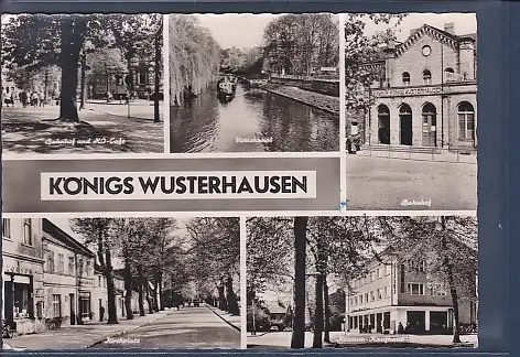[Ansichtskarte] AK Königs Wusterhausen 5.Ansichten Bahnhof und HO Cafe - Bahnhof - Kirchplatz - Konsum Kaufhaus 1962. 