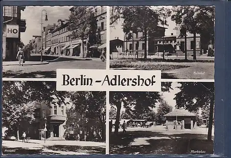 [Ansichtskarte] AK Berlin Adlershof 4.Ansichten Dörpfeldstraße - Bahnhof - Postamt - Marktplatz 1961. 
