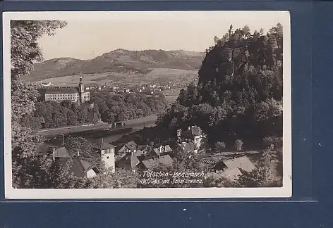 [Ansichtskarte] AK Tetschen Bodenbach Schloss und Schäferwand 1931. 