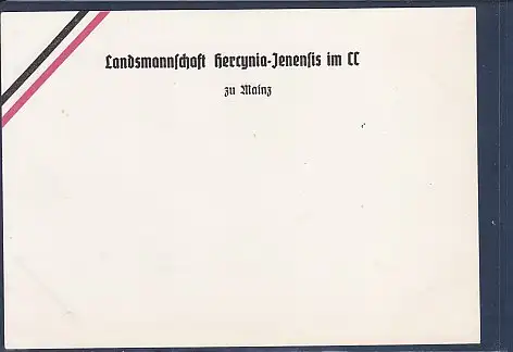 [Ansichtskarte] AK Landsmannschaft Hercynia Jenensis im CC zu Mainz. 