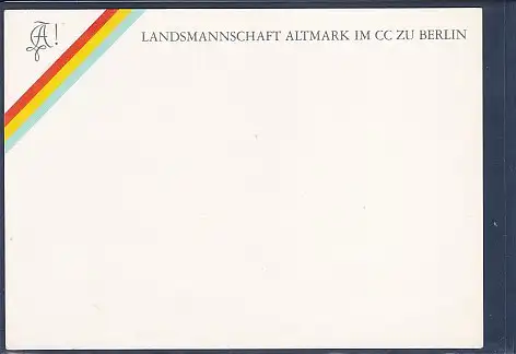 [Ansichtskarte] AK Landsmannschaft Altmark im CC zu Berlin ( Grunewald) Lynarstraße 21. 