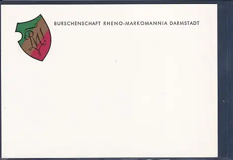 [Ansichtskarte] AK Burschenschaft Rheno Markomannia Darmstadt 6100 Darmstadt Jahnstraße 130. 