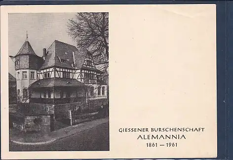 [Ansichtskarte] AK Giessener Burschenschaft Alemannia 1861-1961. 
