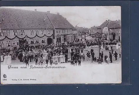 [Ansichtskarte] AK Gruss vom Rehnaer Schützenfest 1910. 