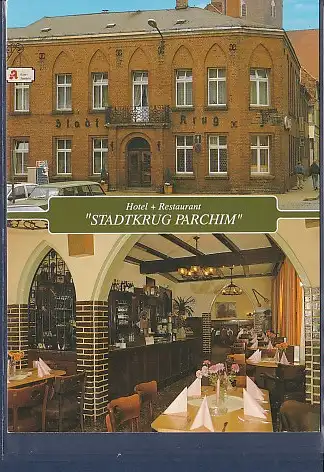 [Ansichtskarte] AK Hotel Restaurant Stadtkrug Parchim 2.Ansichten 2002. 