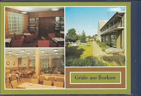 [Ansichtskarte] AK Grüße aus Borkow 3.Ansichten Schulungs und Ferienheim des VEB dkk Scharfenstein 1988. 