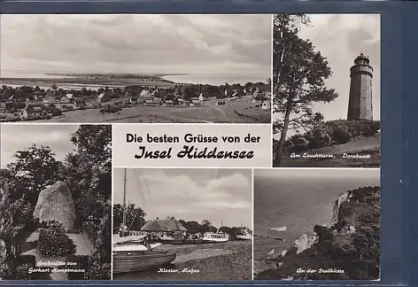 [Ansichtskarte] AK Die besten Grüsse von der Insel Hiddensee 5.Ansichten Kloster Hafen - Am Leuchtturm Dornbusch 1969. 