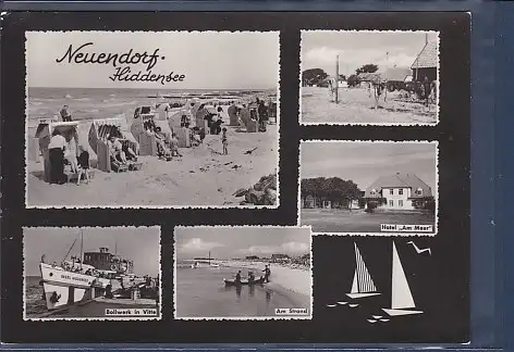 [Ansichtskarte] AK Neuendorf - Hiddensee 5.Ansichten Hotel am Meer - Bollwerk in Vitte - Am Strand 1966. 