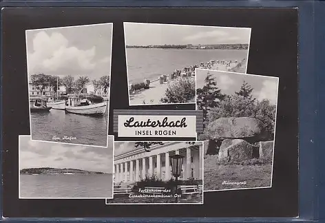 [Ansichtskarte] AK Lauterbach Insel Rügen 5.Ansichten Am Hafen - Ferienheim des Eisenhüttenkombinat Ost - Hünengrab 1967. 