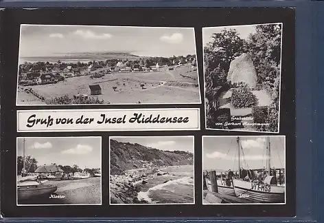 [Ansichtskarte] AK Gruß von der Insel Hiddensee 5.Ansichten Grabstätte von Gerhart Hauptmann - Kloster - Vitte 1965. 