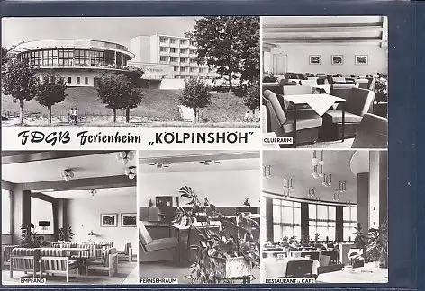 [Ansichtskarte] AK Kölpinsee FDGB Ferienheim Kölpinshöh 5.Ansichten Clubraum - Empfang - Fernsehraum - Restaurant u. Cafe 1983. 