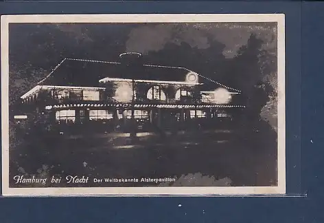 [Ansichtskarte] AK Hamburg bei Nacht Der Weltbekannte Alsterpavillon 1940. 