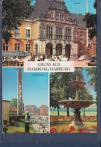 [Ansichtskarte] AK Gruss aus Hamburg Harburg 3.Ansichten Rathaus - St. Johanniskirche 1972. 