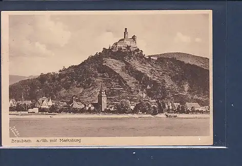 [Ansichtskarte] AK Braubach a/Rh mit Marksburg 1928. 