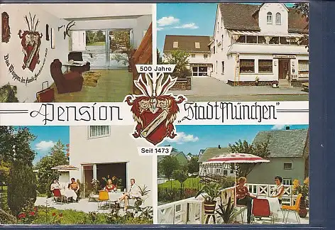 [Ansichtskarte] AK Pension Stadt München 4.Ansichten Elkenroth 1970. 