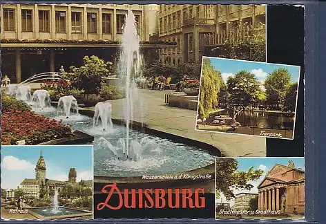[Ansichtskarte] AK Duisburg 4.Ansichten Tierpark - Stadttheater u. Stadthaus 1964. 