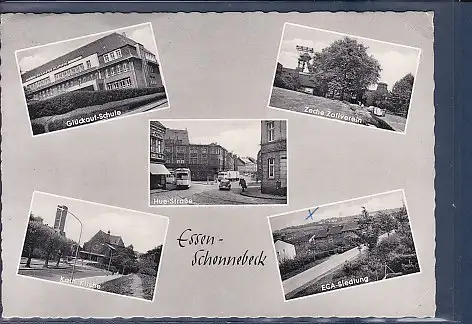 [Ansichtskarte] AK Essen-Schonnebeck 5.Ansichten Glückauf Schule - Zeche Zollverein - Hue Straße - kath. Kirche - ECA Siedlung 1964. 