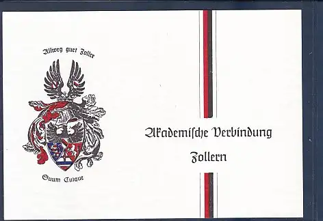 [Ansichtskarte] AK Akademische Verbindung Zollern Allweg guet Zollre Suum Cuique  A.V. Zollern Wegesende 11 Münster 1970. 