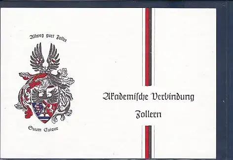 [Ansichtskarte] AK Akademische Verbindung Zollern Allweg guet Zollre Suum Cuique  A.V. Zollern Wegesende 11 Münster 1970. 