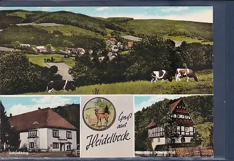 [Ansichtskarte] AK Gruß aus Heidelbeck 3.Ansichten Schloßkrug - Forsthaus ( Alte Mühle) Kalletal Heidelbeck 1971. 
