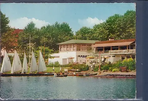 [Ansichtskarte] AK Münster / Westf. Aasee Terrassen Segelschule - Bootsvermietung 1970. 